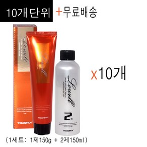 10개단위+무배구성~ 뚜라비 로웰 헤어 칼라 염색약 150g + 산화제150ml /서울화장품 염색약 새치염색 멋내기염색 선명한칼라 미용실염색약, 8.03밝은금빛갈색, 10개