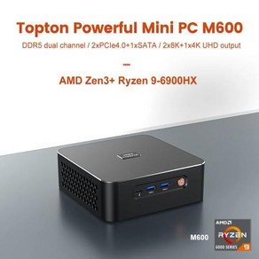 미니PC 베어본 데스크탑 듀얼 25G LAN 게이밍 컴퓨터 M600 미니 PC 게이머 AMD Ryzen 9 7940HS Radeon 780M 2xDDR5 Max 64GB 2xPCI