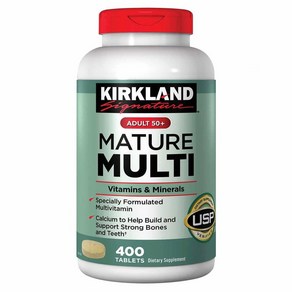 커클랜드 어덜트 50 플러스 머츄어 멀티 비타민 미네랄 400정 (타블렛) Kirkland adult 50+ Mature Multi Vitamins Minerals 400tabs