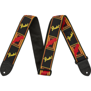 FENDER 펜더 정품 MONOGRAM 모노그램 스트랩 STRAP, BK/RED/YLW, 1개