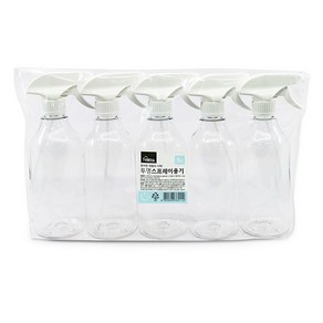 생활미소 스프레이용기 500ml, 투명, 5개