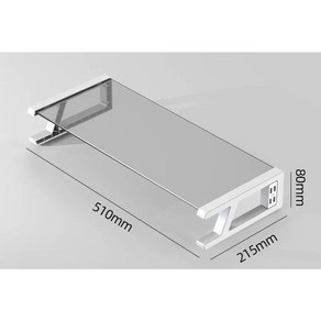 USB 데스크탑 모니터받침대 선반 테이블, 화이트