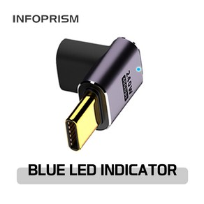 INFOPRISM / LED 점등 USB 4.0 C타입 PD 240W 40Gbps 썬더볼트 각도 변환 꺾임 젠더 90도 180도 L형 U형 ㄱ형 IA-929, 모델 G / C타입 암-수 L형, 1개