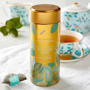 FORTNUM & MASON 잉글리시 민트 인퓨전 틴 포트넘 앤 메이슨 영국허브차직구 22.5g, 1개입, 2세트