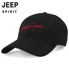 JEEP SPIRIT 스포츠 캐주얼 야구 모자 CA0108, 단일사이즈, 블략/적, 1개