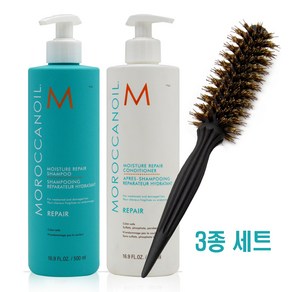 모로칸오일 모이스처 리페어 500ml 샴푸+컨디셔너+롤브러쉬 3종세트, 1개