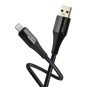 [1+1] 만타이거 제니스 USB to 8핀 라이트닝 고속충전 아이폰케이블, 2개, 블랙, 3m