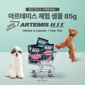 반려견들이좋아해요 아르테미스 H.I.T. 사료 체험 샘플 85g 치킨 앤 랍스타 (강아지) 재주문폭주, 1개