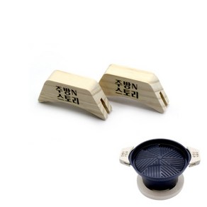 국산 업소용 가정용 캠핑용 투머치와이드(그릴팬용) 나무손잡이(2개), 50x18mm, 2개