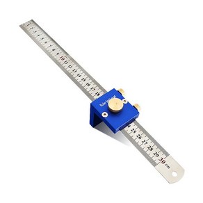 30cm/12 인치 스크라이빙 눈금자 조절식 90 도 측정 마킹 게이지 목공 직각 포함, 02 Blue, 1개