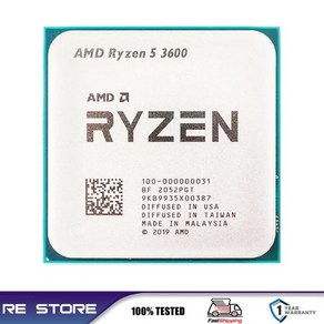 AMD 라이젠 5 R5 3600 3.6GHz 6 코어 12 스레드 CPU 프로세서 LGA AM4, 1개