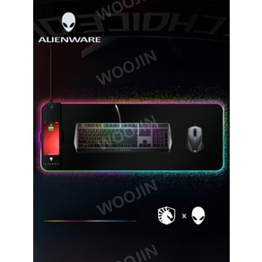 ALIENWARE RGB 마우스 장패드 무선충전 게임용, 4mm, 800x300mm, 블레이드 블랙(15W 무선 + 18W 유선), 1개