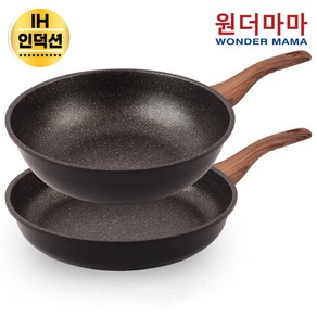 국내산 원더마마 헤스티아 블랙 IH 인덕션 프라이팬28cm+궁중팬28cm 2종세트 (평일 오후 2시이전 주문건 당일발송), 1개