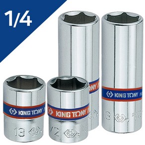 킹토니 롱 복스알 핸드 소켓 1/4 육각 4mm-14mm, 03.1／4 롱복스알 2235M, 14mm, 1개