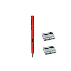 LAMY 사파리 만년필 + 잉크카트리지 2p 실속세트, F, 스트로베리