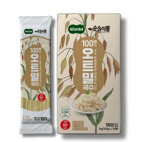 순솔 100% 오트밀국수 1kg (100g x 10봉) 비건면 무밀가루 무첨가물면 저칼로리면 제로슈가 오트밀면 포케샐러드면 샐러드국수 파스타면 다이어트면 식단 당뇨국수 귀리국수, 1개