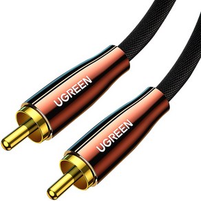 Ugeen 디지털 오디오 RCA Coaxial 케이블 1m/U-70684/S/PDIF 규겨의 디지털 오디오 신호 전송/75옴 임피던스/강력한 차폐/패브릭 케이블/금도금 커넥터, 1개