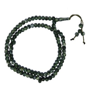 Mable Geen Plastic Tasbih with Allah Muhammad Beads - 7mm Muslim Paye Beads Rosay, 1개, Mable Geen Plastic Tasbih wi