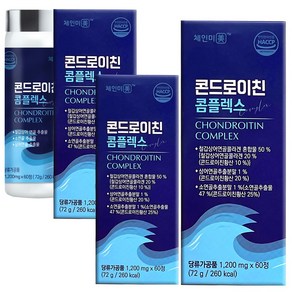 체인미 소연골 상어연골 철갑상어 콘드로이친 콤플렉스 1200mg, 3개, 60정