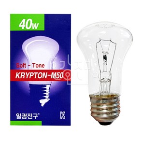 일광전구 국산 백열 크립톤 40W (220V) M50 투명