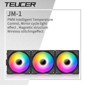 TEUCER JM-1 PC 냉각 케이스 선풍기 ARGB 미러 사이클 조명 효과 무선 스티칭 PWM 수냉 360mm CPU 쿨러, 04 JM-1-Black-Revese, 01 As show, 01 A-RGB, 1개