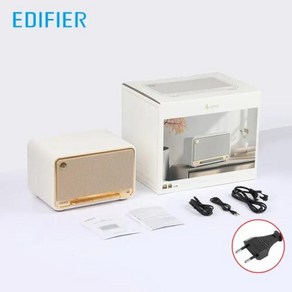 에디파이어 D32 무선 탁상 스피커 레트로 블루투스 스피커 고해상도 LDAC SBC AAC 코덱 C타입 Aux 입력 지지대 에어플레이 60W, WHITE-EU Plug, 3) WHITE-EU Plug, 없음, 1개