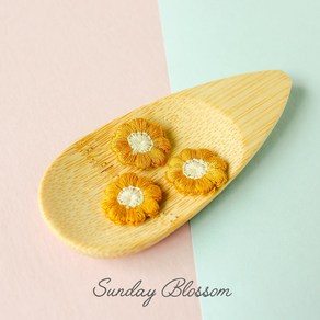 [5개 1세트] 18mm 빈티지 플라워 꽃자수 아플리케 의류패치 와펜 머리핀만들기 5컬러, 02. 브라운 5개, 5개