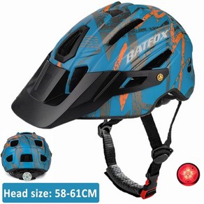 Casco batfox 남성용 자전거 헬멧 일체형 capacete ciclismo 산악 자전거 헬멧 야외 스포츠 mtb 사이클링 헬멧, l58-61cm, J-790--블루, 1개