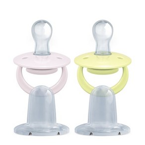 DOS 인 어드벤스 노리개 젖꼭지 2p, 1개, 3세미만, 리빙코랄 + 썸머스카이