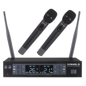 KANALS MW-620 무선마이크 2채널 /핸드무선2개/ 900MHZ 주파수/ 수업용 강의용 공연용 /카날스MW620