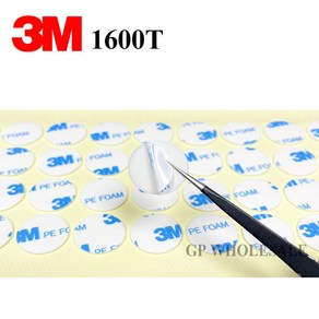 3M 1600T PE 폼 양면 접착 테이프 두께 1mm 흰색 개스킷 원형 20mm 50 개/로트, 50개