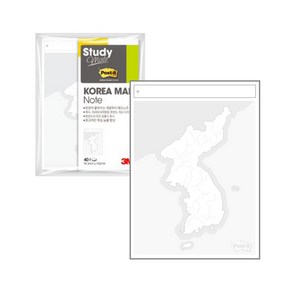 3M 포스트잇 스터디메이트 노트 한국 지도, 단품