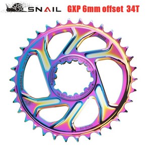 자전거 크랭크 Pedaia da bicicta cooa liga de aluminio 오프셋 레돈도 체인링 파라 sx nx gx x01 xx1 m 카터 3mm 6mm, [04] 6mm offset colo 34T, 1개