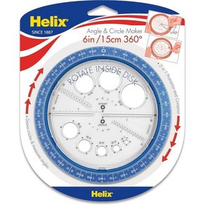 Helix Angle 및 Cicle Make통합 원 템플릿 포함 360도 6인치15cm 다양한 색상36002