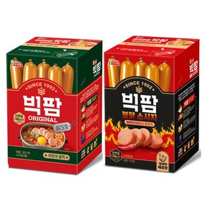 롯데 빅팜1200g+빅팜불닭1200g 기획 간식 소시지 어린이 성인 남여노소 주전부리 키스틱, 2개, 1.2kg