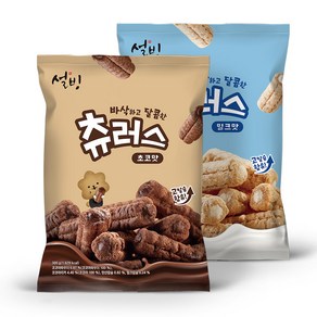 설빙 츄러스 스넥 과자 초코맛1개 +우유맛1개, 1개, 300g