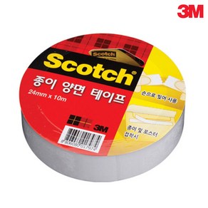 3M 티슈 양면테이프 24mmx10M 종이, 단품, 1