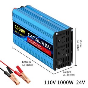 차량인버터 변압기 전기 12V24V~110V AC 순정현 전력 인버터 16000W 4000W 60HZ 변류기 자동차 부품 태양열 밴드 LED US 소켓, 24V 110V 1000W 60HZ, 1개