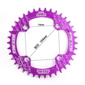104BCD 라운드 좁은 와이드 체인 링 MTB 산악 자전거 32T 34T 36T 38T 크랭크 셋 치아 플레이트 부품 104 B, 9.보라색 - 32T, 1개