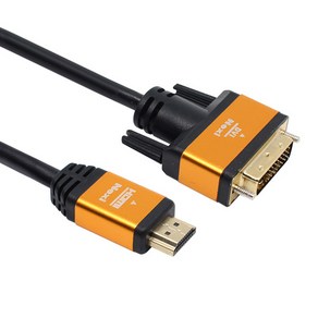 리버네트워크 NEXI(넥시) NX-HD20DVI-018 골드 메탈 HDMI to DVI 케이블 (v2.0 1.8m 듀얼), 1개