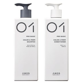 아모스 칼라 앤 펌 샴푸 1000g & 컨디셔너 1000ml -1세트, 1세트, 2ml