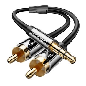 벤션 금도금 단자 3.5mm 스테레오 to 2 RCA 오디오 케이블 BCF