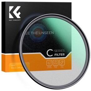 K&F Concept Nano-C 블랙 미스트 확산 렌즈 필터 1/4 1/8 멀티 코팅 49mm 52mm 58mm 67mm 72mm 77mm 82mm 청소용 천 포함