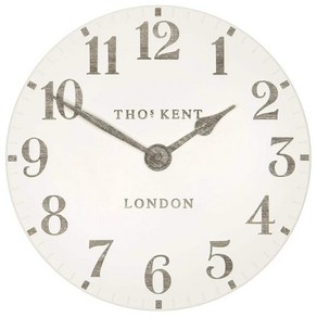 Thomas Kent London Aabic Design Limestone White 토마스 켄트 런던 벽시계 12인치 석회암 흰 색 810 g