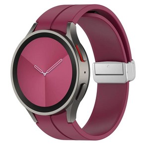 [호환] 삼성 시계 용 기존 실리콘 밴드 7 6 5 4 클래식 스트랩 47mm 갤럭시 Po 마그네틱 버클, Wine Red 2, Galaxy Watch 7 40 44, 1개