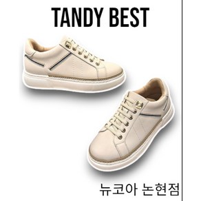 [미셸by탠디] 여성 3cm굽 소가죽 컬러 포인트 밴드 스니커즈 IVX2TW3G2E0S4Q