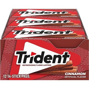 Trident 트리덴트 계피 무설탕 껌 15팩