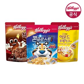 켈로그 오곡첵스초코340g+콘푸로스트300g+아몬드푸레이크300g, 1개