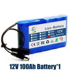 배터리 램프 신제품 이온 리튬 백업 충전기 충전식 전원 LED 100000mah 조명 휴대용 12V 3S2P 등, 01 100ah, 1개