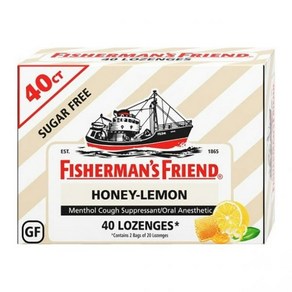 Fisheman's Fiend Menthol Cough Suppessant/Oal Anesthetic Suga Fee Honey-Lemon 40 Count, 1